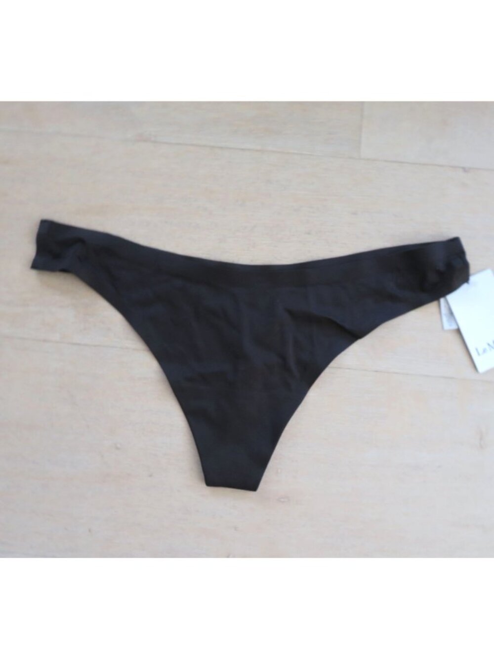 Le Mystere Satin & Mesh Black Thong Medium Style 8816 Women’s Underwear